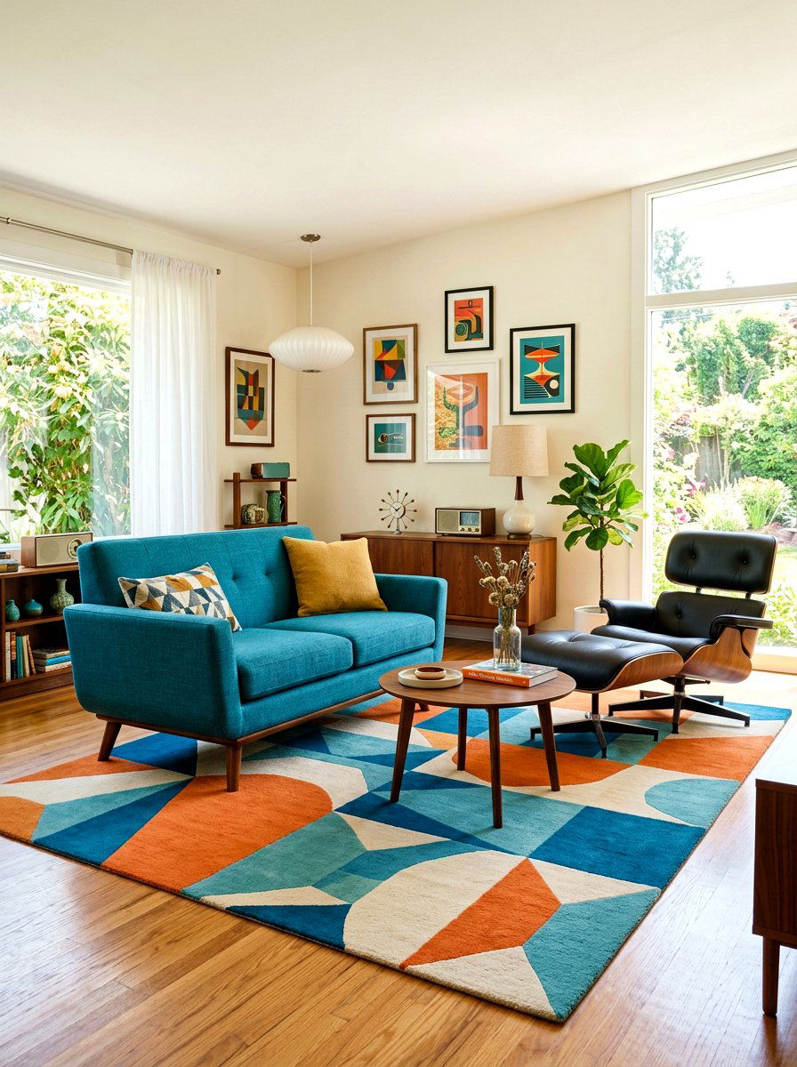 Mid Century Modern Seating Set - 30 loveseat and chair layout ideas