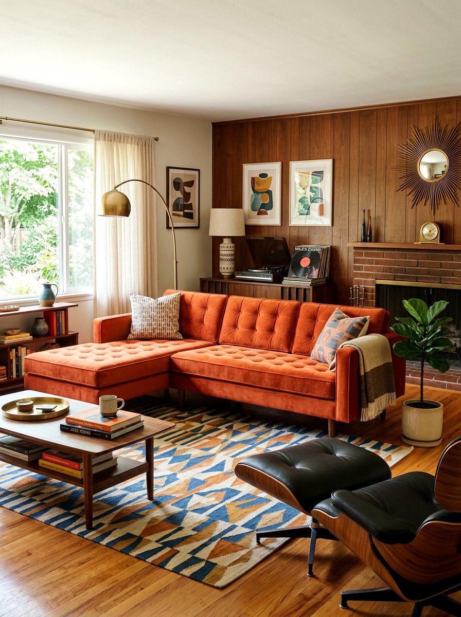 Mid Century Modern Sectional - 30 family room sectional ideas