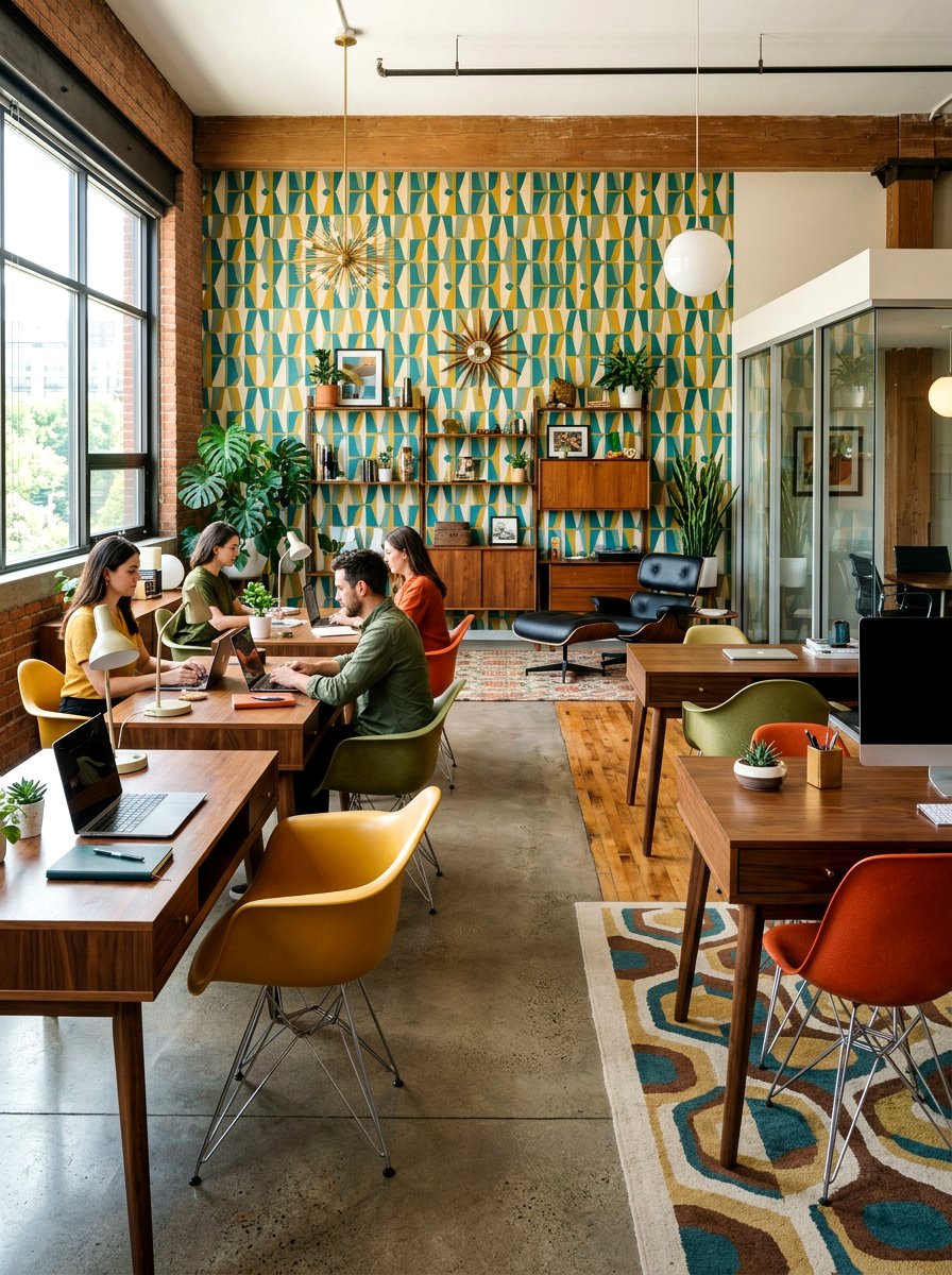 Mid Century Modern Shared Office - 30 shared office ideas