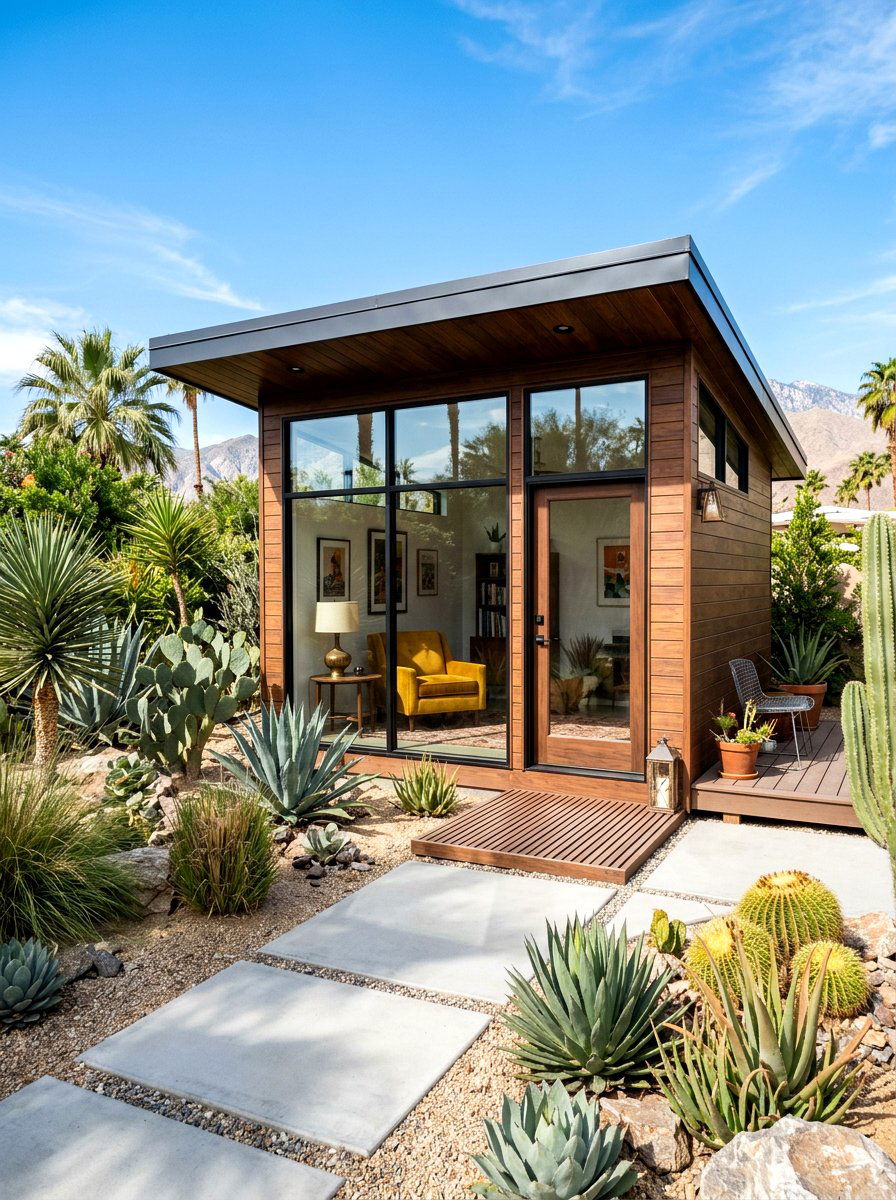 Mid Century Modern She Shed - 30 she shed backyard aesthetic ideas