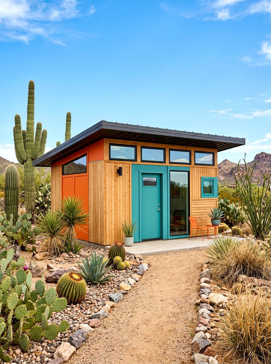 Mid Century Modern Shed - 30 backyard studio shed ideas