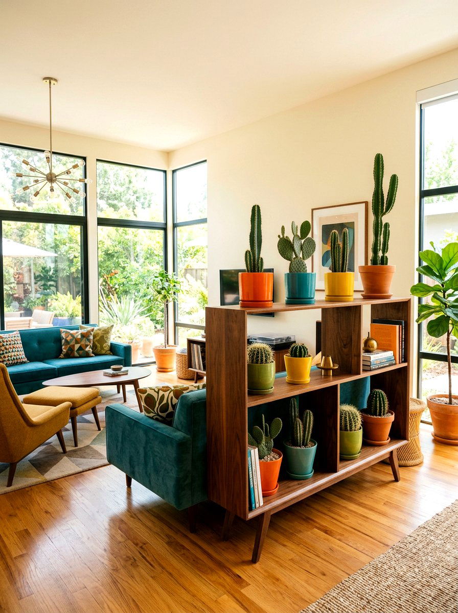 Mid Century Modern Shelf - 30 cactus shelf ideas