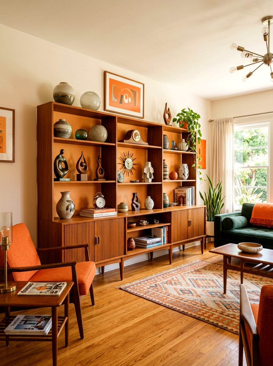 Mid Century Modern Shelves - 30 open shelving decor ideas