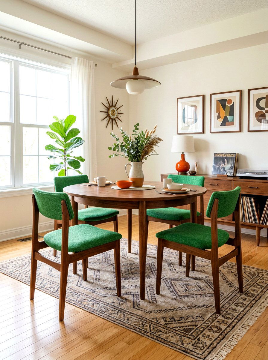 Mid Century Modern Small Dining - 30 compact apartment dining ideas