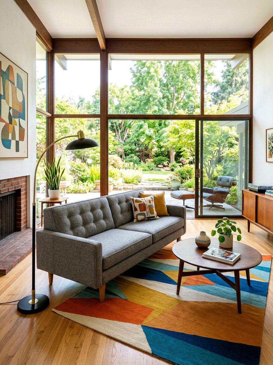 Mid Century Modern Sofa - 30 sunroom seating ideas