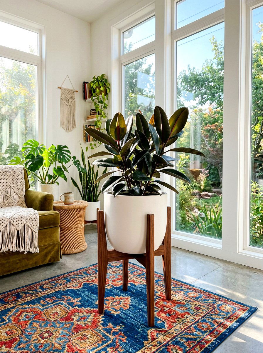 Mid Century Modern Stand Planter - 30 large planter ideas
