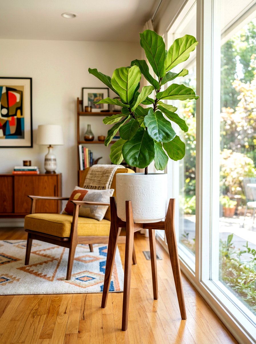 Mid Century Modern Stand - 30 container garden stand ideas