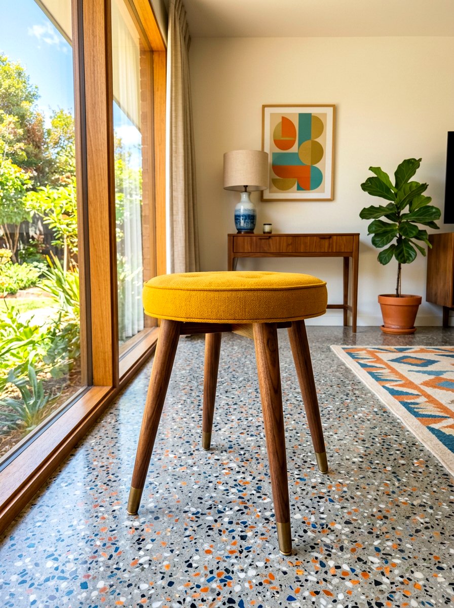 Mid Century Modern Stool - 30 bathroom stool ideas