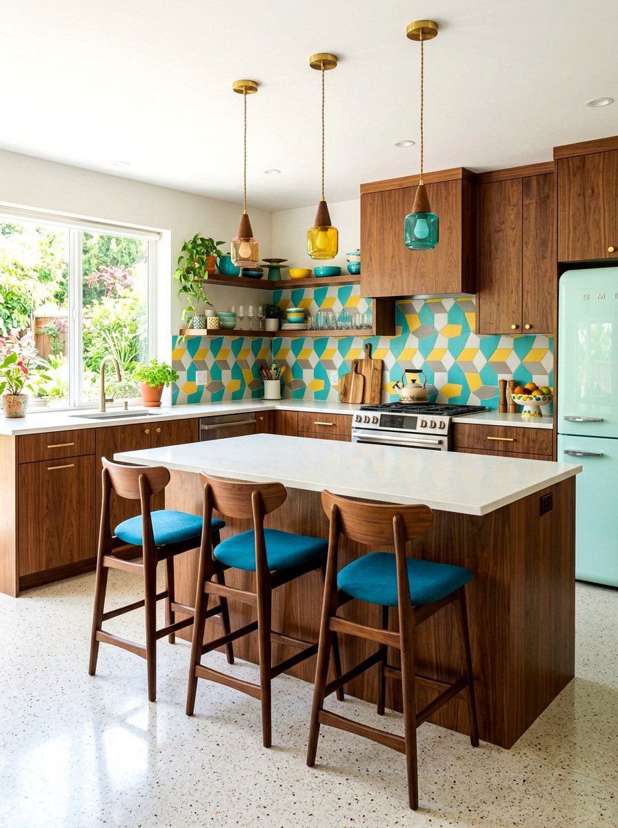 Mid Century Modern Stools - 30 kitchen island seating ideas