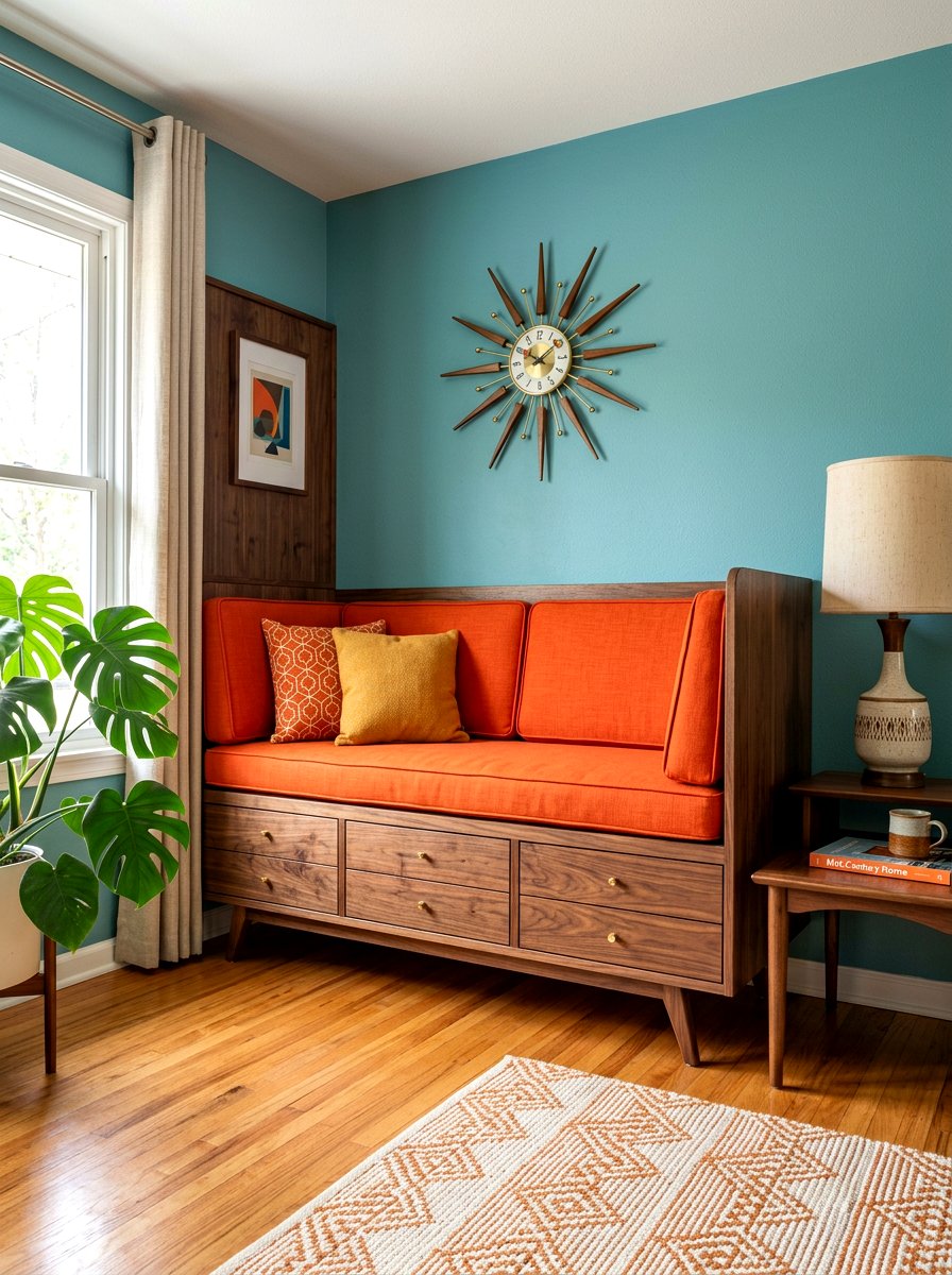 Mid Century Modern Storage Nook - 30 banquette storage drawers ideas