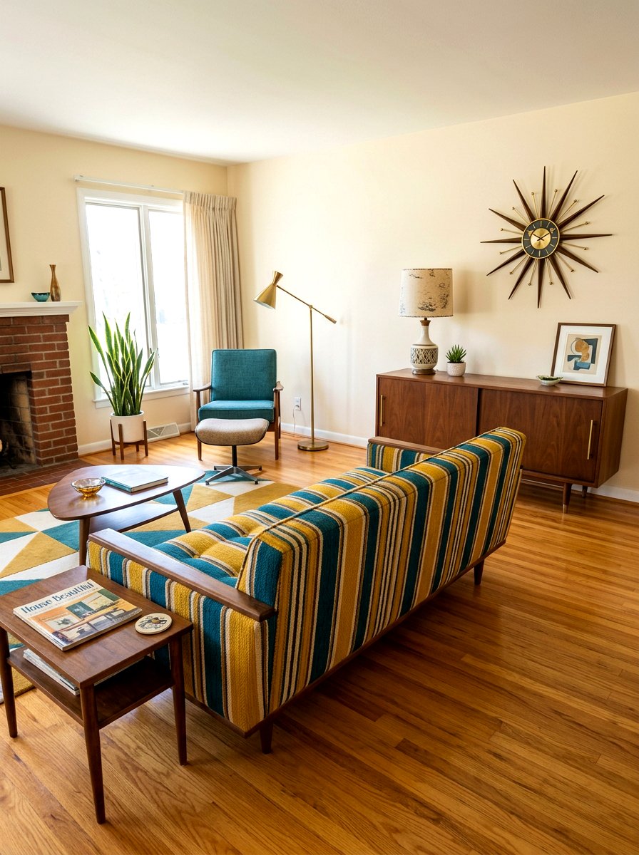 Mid Century Modern Striped Sofa - 30 striped sofa ideas