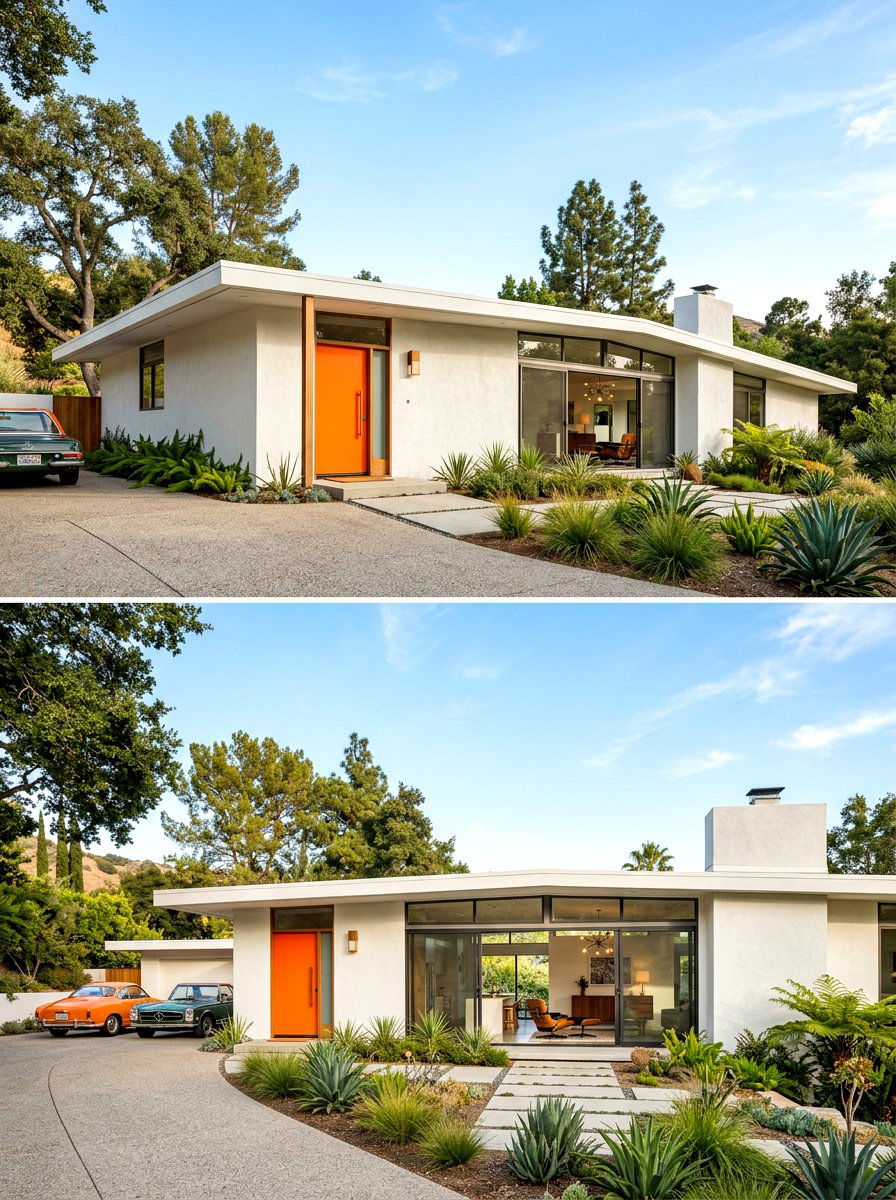 Mid Century Modern Stucco Home - 30 stucco house exterior ideas