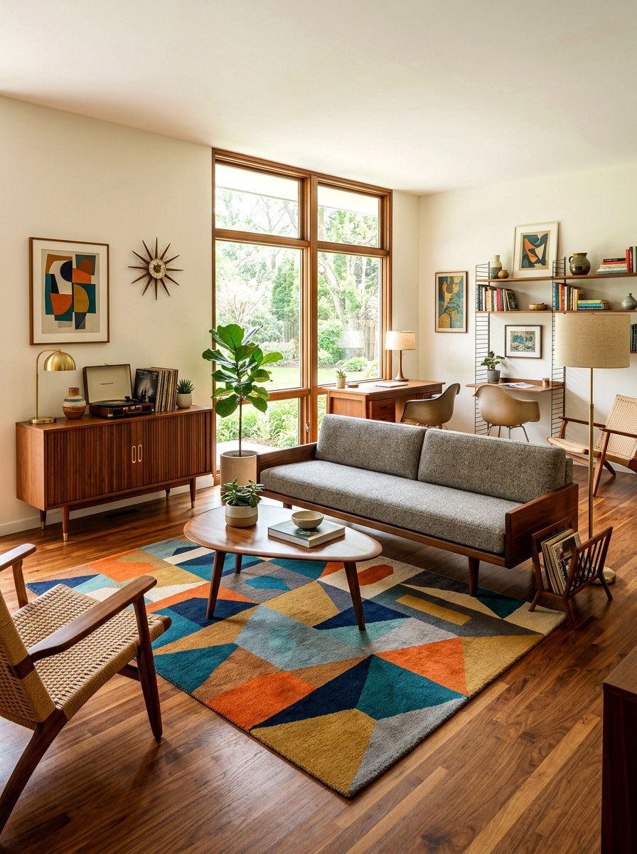 Mid Century Modern Studio - 30 editorial studio apartment ideas