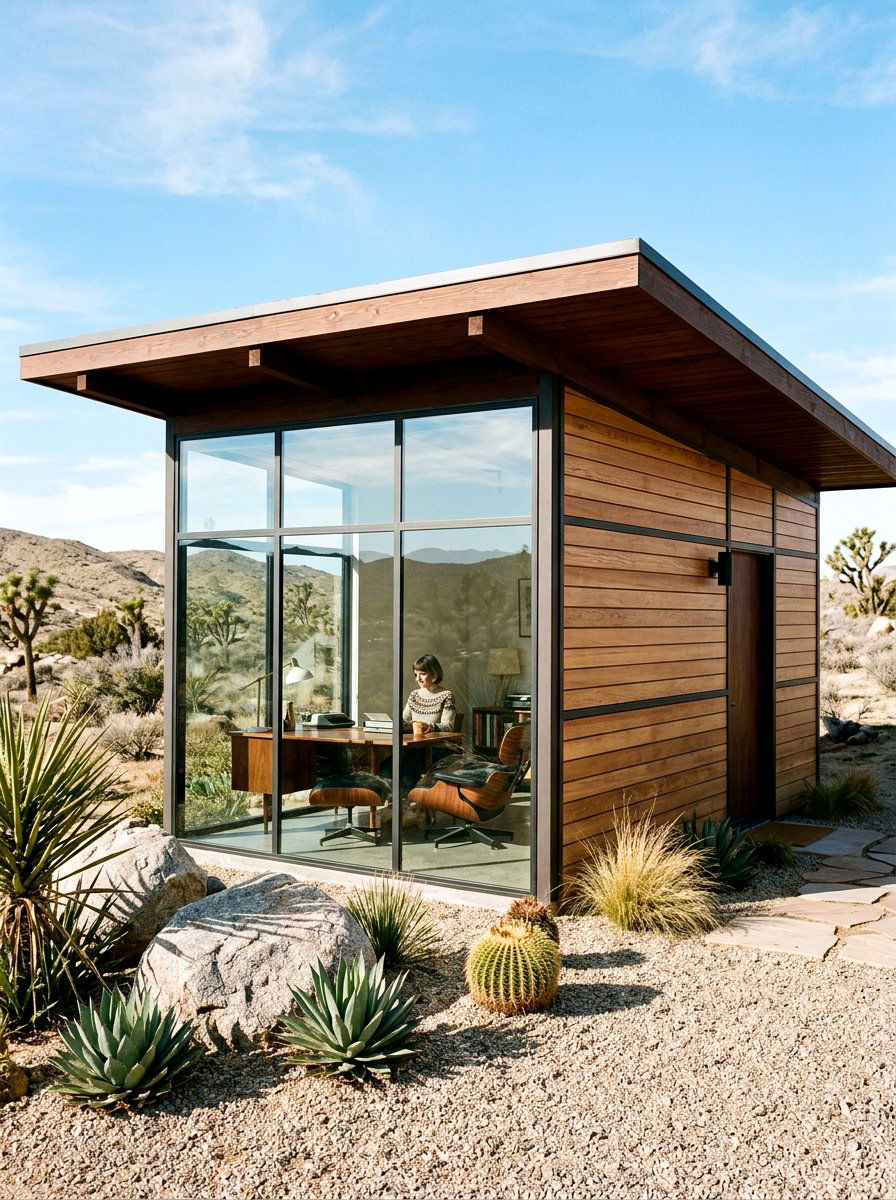 Mid Century Modern Studio - 30 garden studio backyard ideas