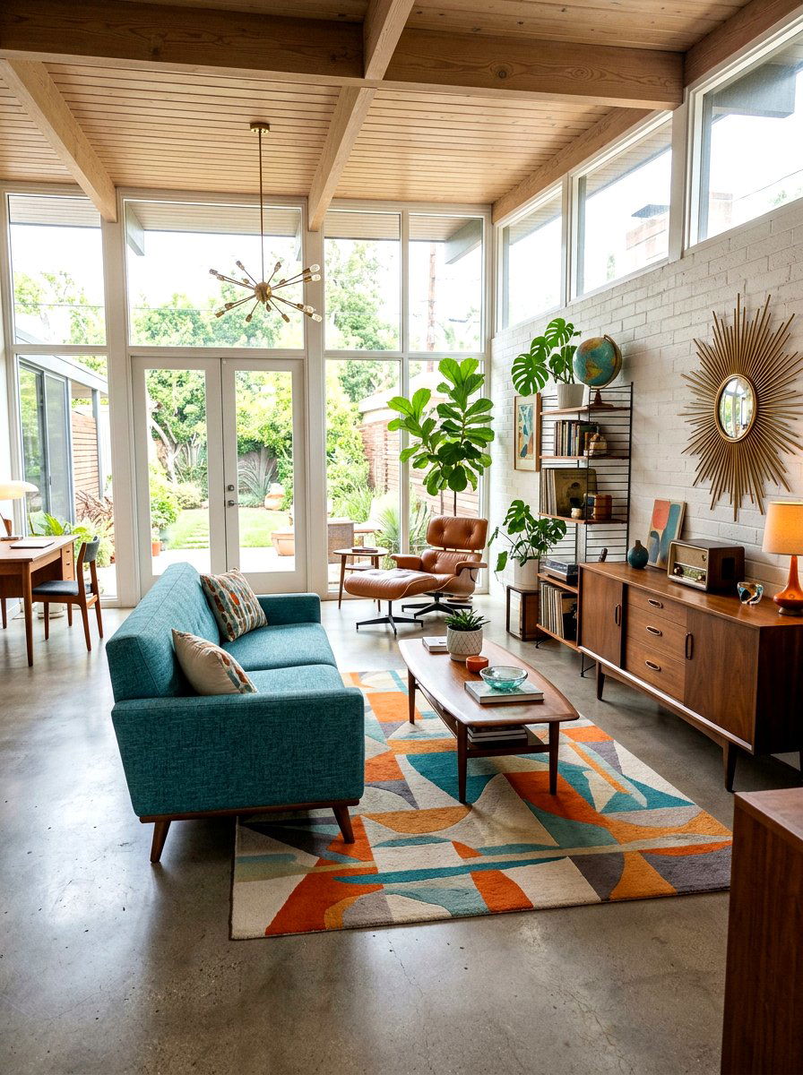 Mid Century Modern Studio - 30 college apartment ideas