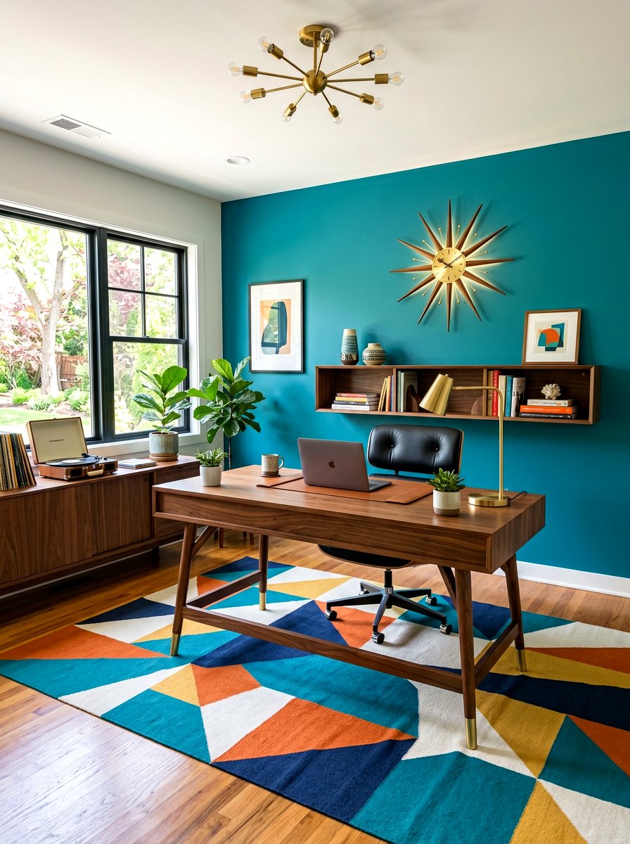 Mid Century Modern Study - 30 work from home office ideas
