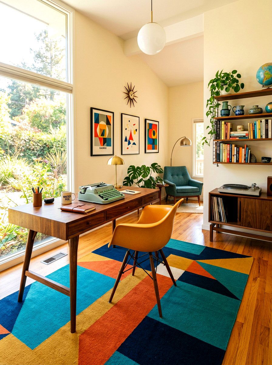Mid Century Modern Study - 30 private study room ideas