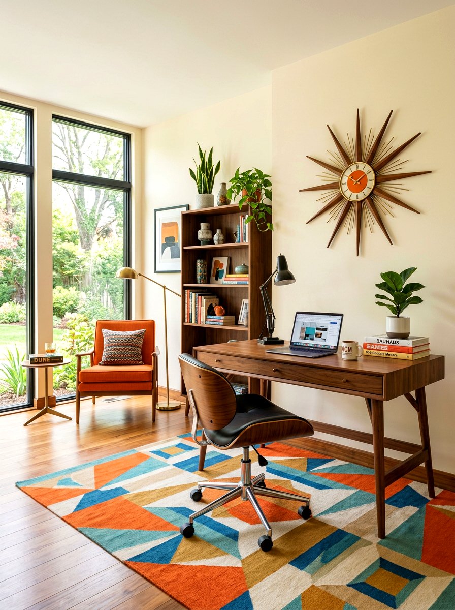 Mid Century Modern Study - 30 quiet work room ideas