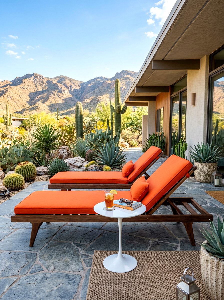 Mid Century Modern Sunbed - 30 luxury sun lounger ideas