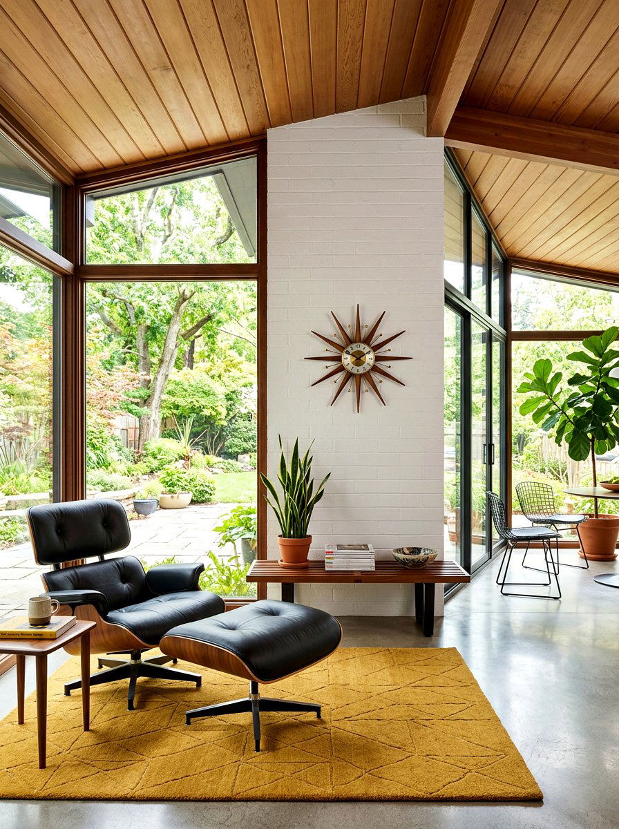 Mid Century Modern Sunroom - 30 sunroom reading nook ideas