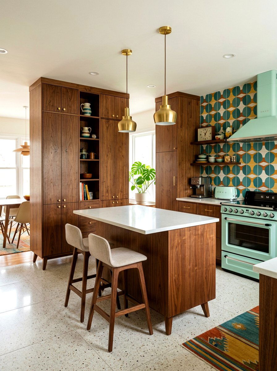 Mid Century Modern Tall Cabinets - 30 floor to ceiling kitchen cabinets ideas