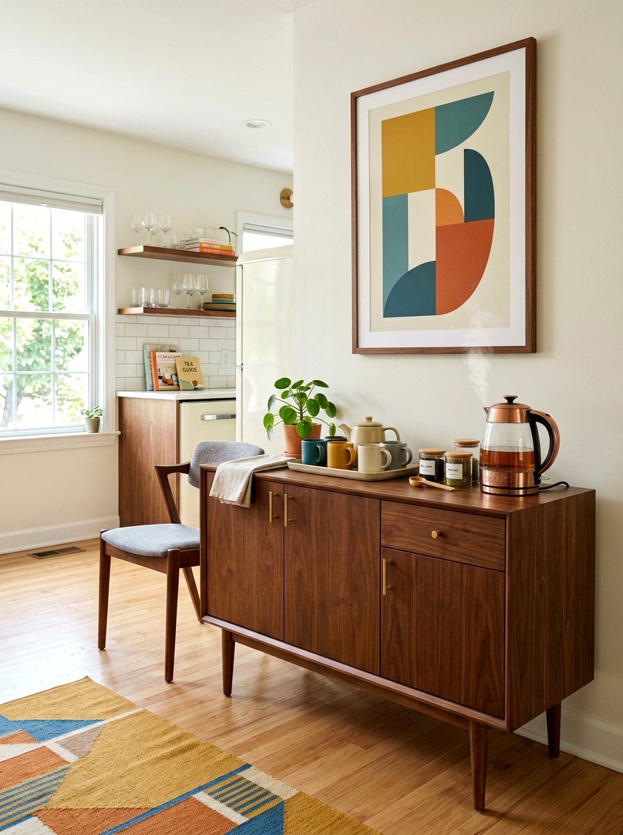 Mid Century Modern Tea Bar - 30 tea party kitchen ideas
