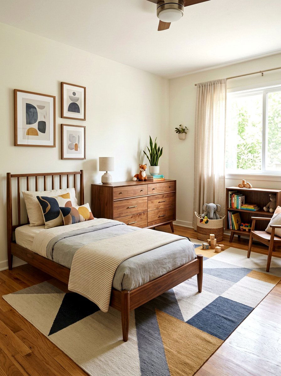 Mid Century Modern Toddler Bedroom - 30 neutral toddler room ideas