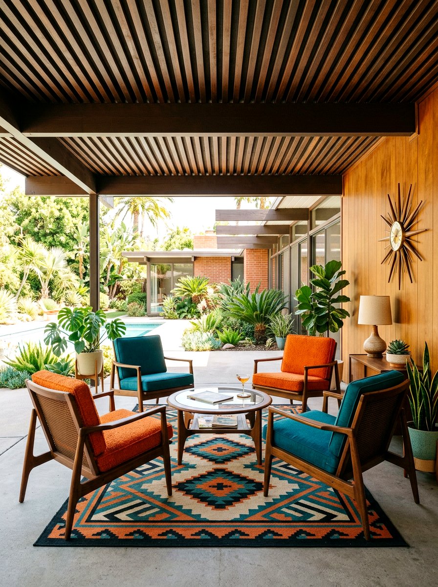 Mid Century Modern Veranda - 30 veranda lounge ideas