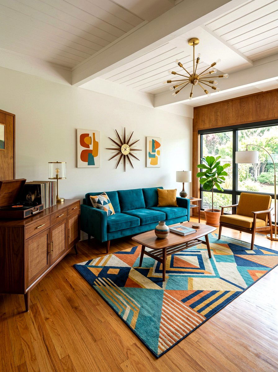 Mid Century Modern Vibe - 30 first apartment living room ideas