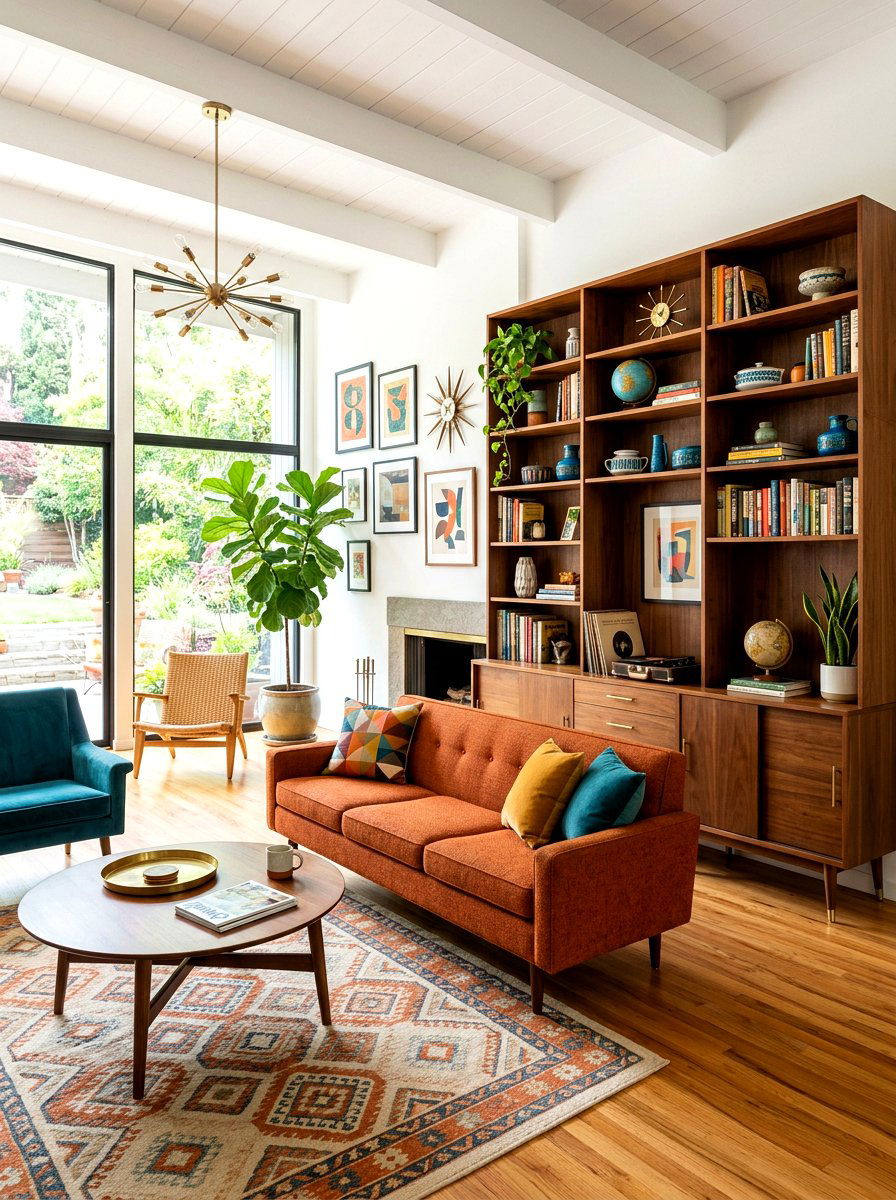 Mid Century Modern Wall Shelves - 30 built in bookshelf ideas
