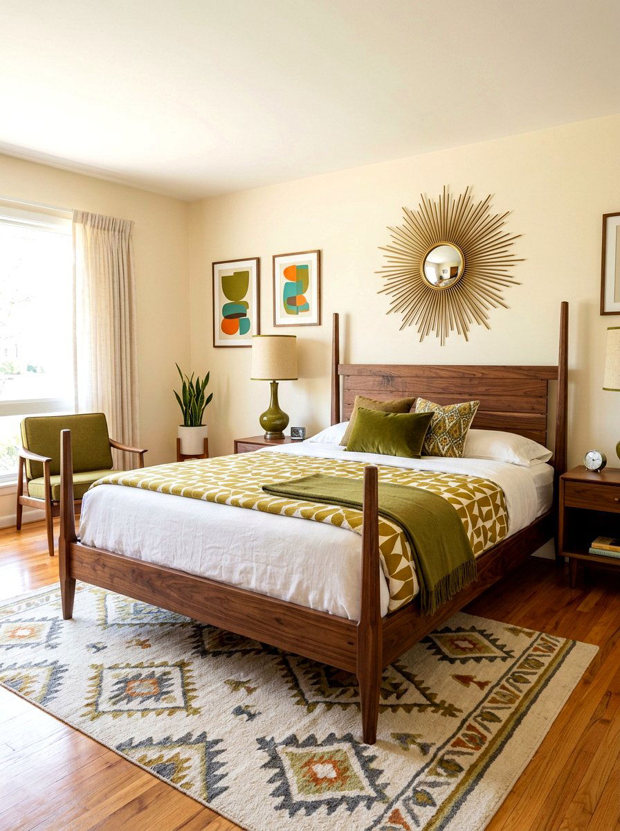 Mid Century Modern Walnut Bed - 30 four poster bed ideas