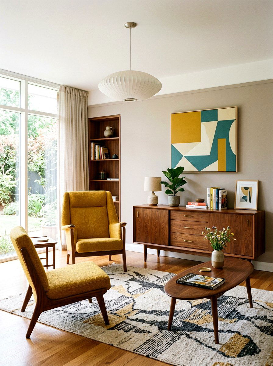 Mid Century Modern Walnut Furniture Living Room - 30 mushroom and walnut living room ideas