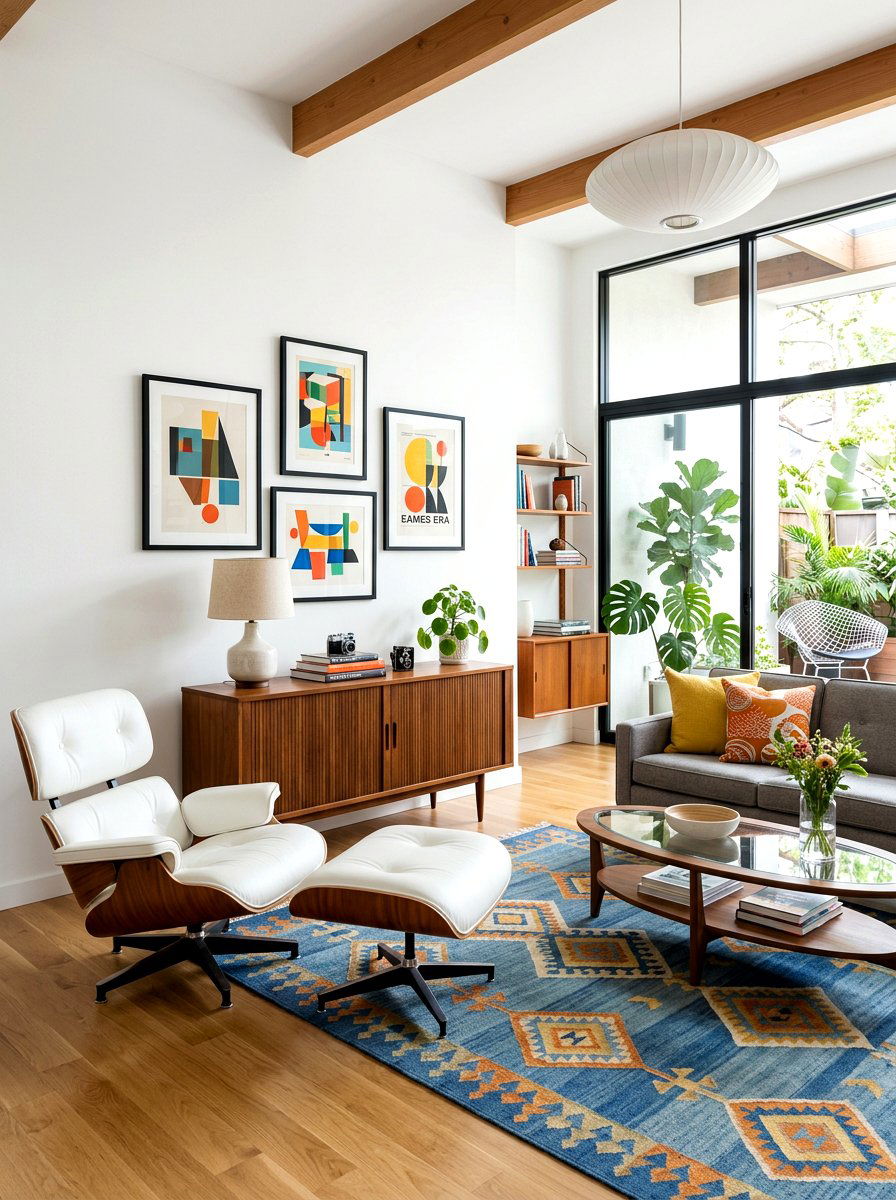 Mid Century Modern White Living Room - 30 white living room ideas