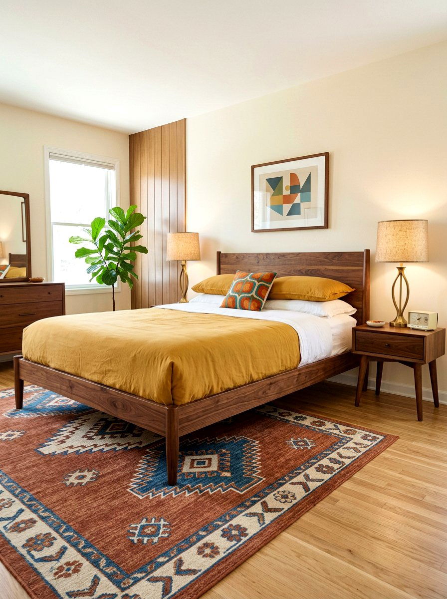 Mid Century Modern Wood Bed - 30 wood bed frame ideas