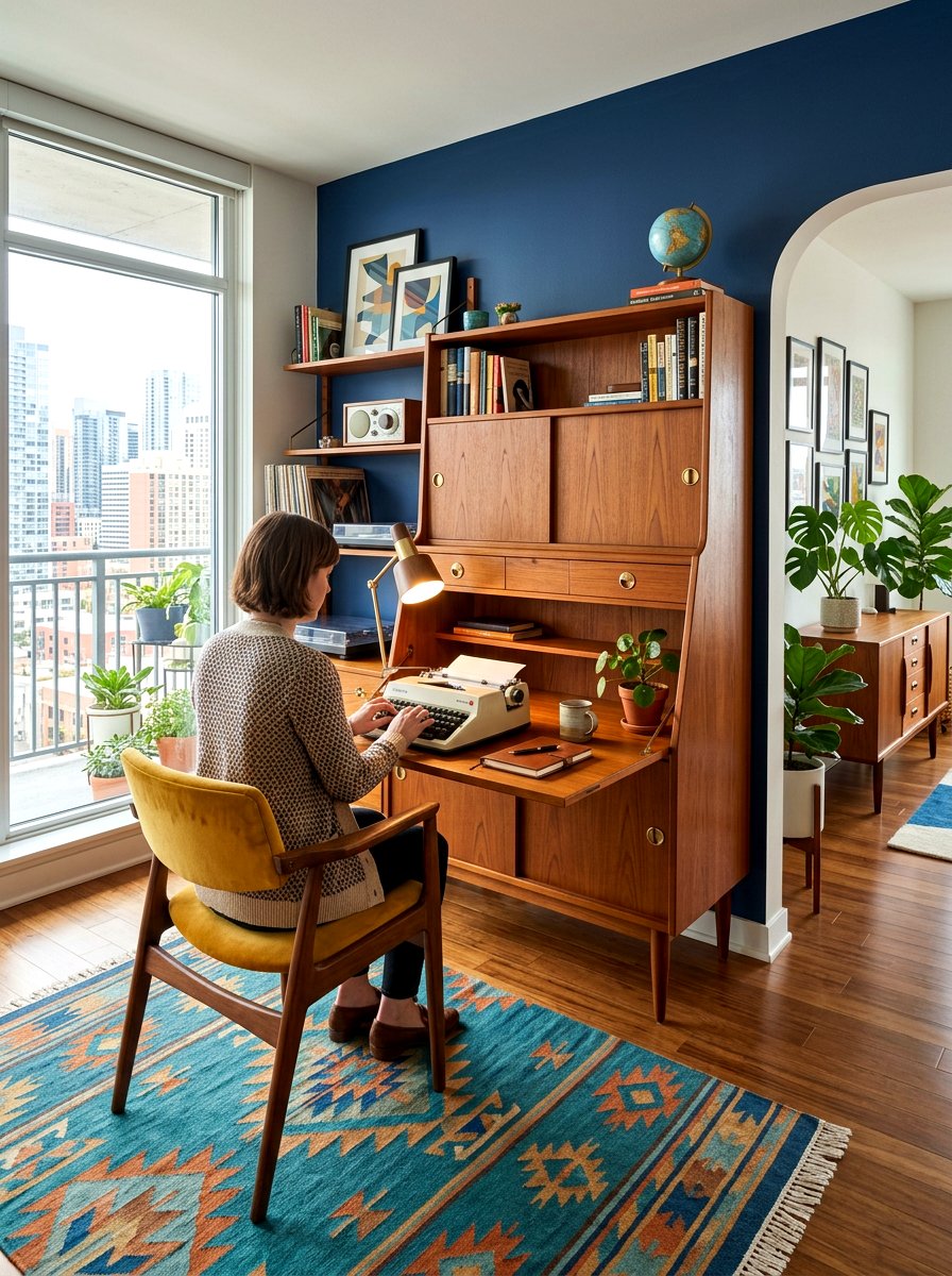 Mid Century Murphy Desk - 30 Murphy desk apartment ideas