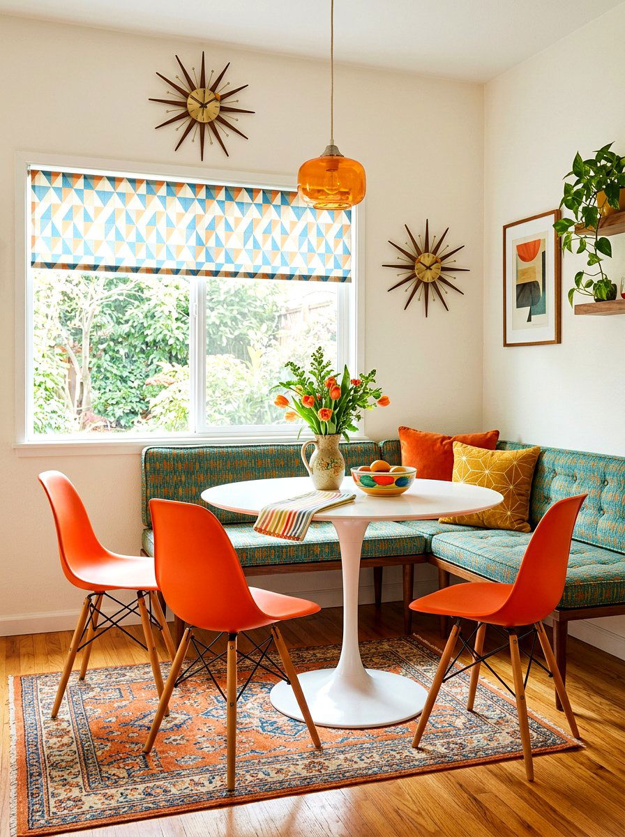 Mid Century Nook - 30 window breakfast nook ideas