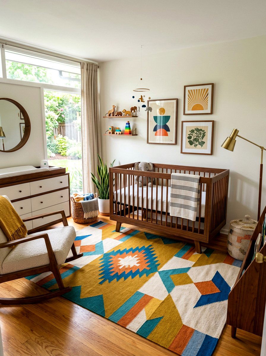 Mid Century Nursery - 30 minimalist nursery ideas