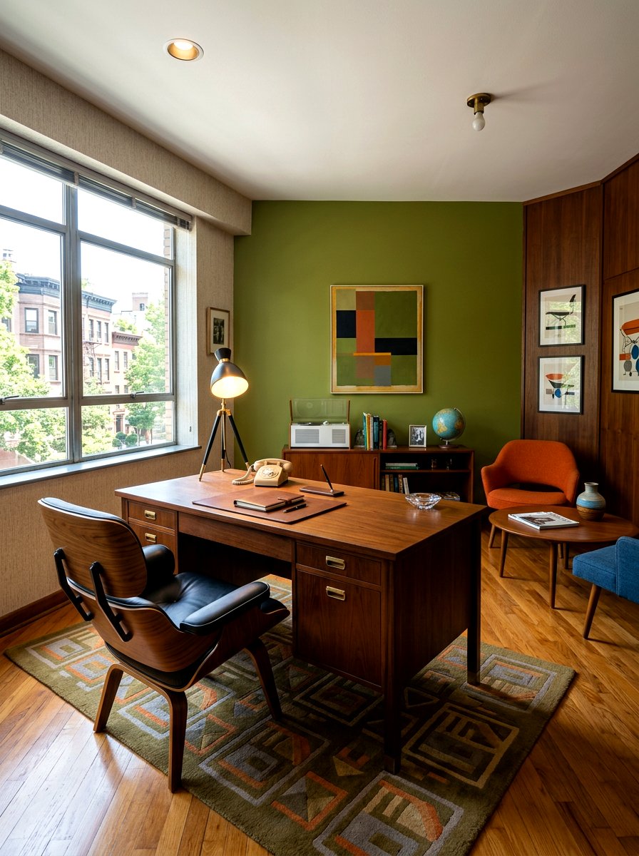 Mid Century Office - 30 moody editor office ideas