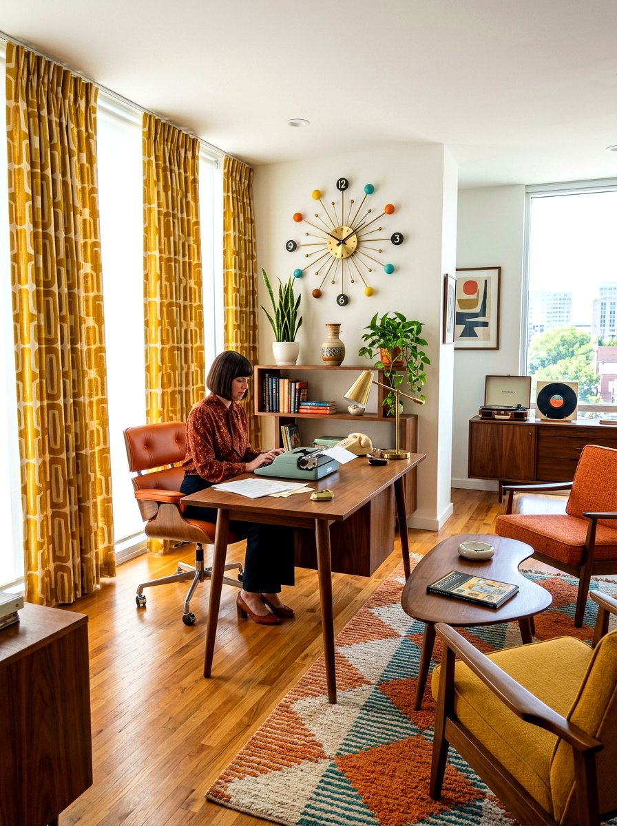Mid Century Office Curtains - 30 office curtain ideas