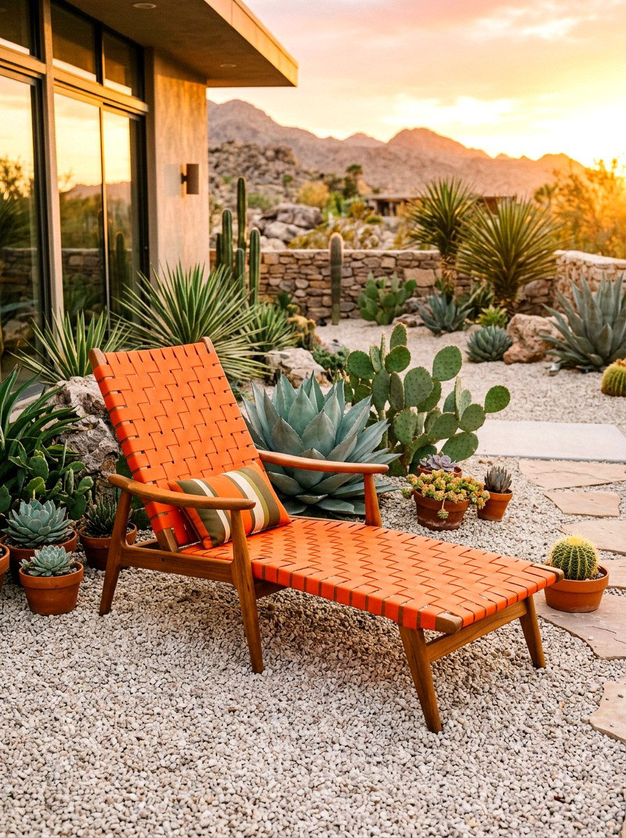 Mid Century Outdoor Lounger - 30 chaise lounge patio ideas