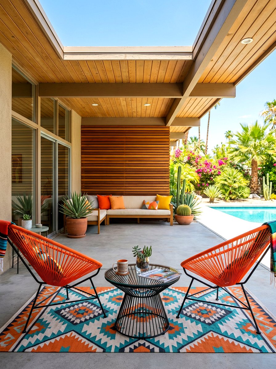 Mid Century Outdoor - 30 covered patio lounge ideas