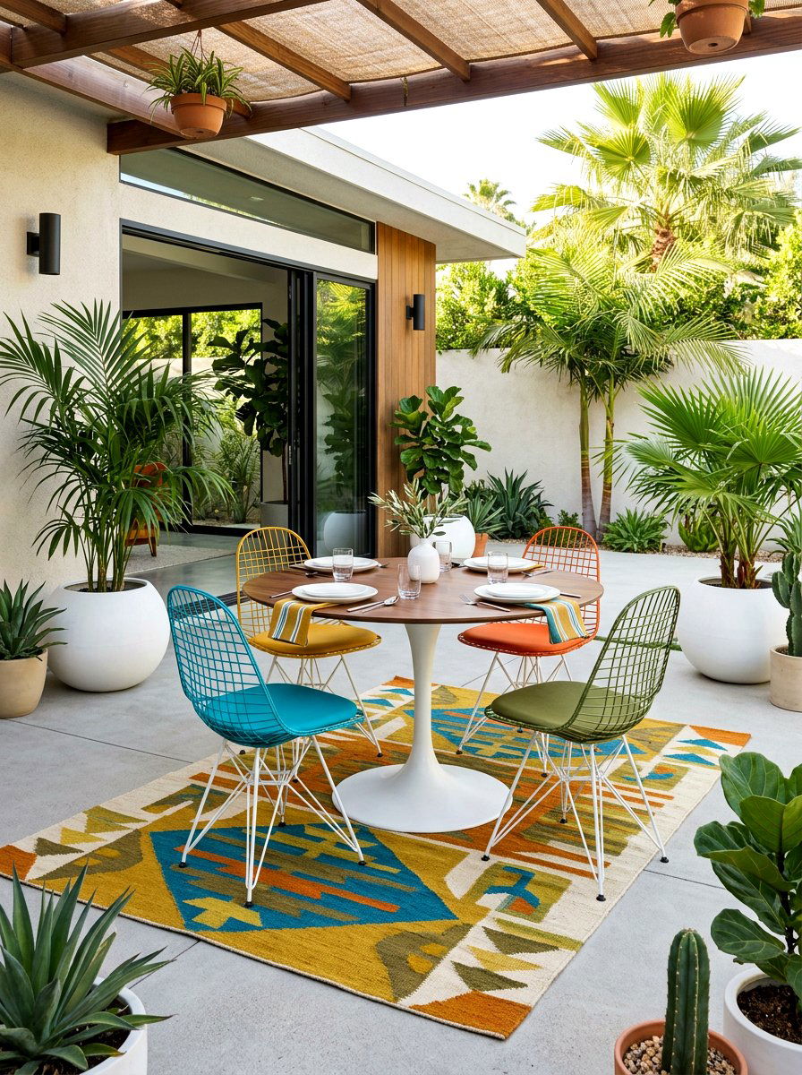 Mid Century Patio - 30 terrace dining ideas