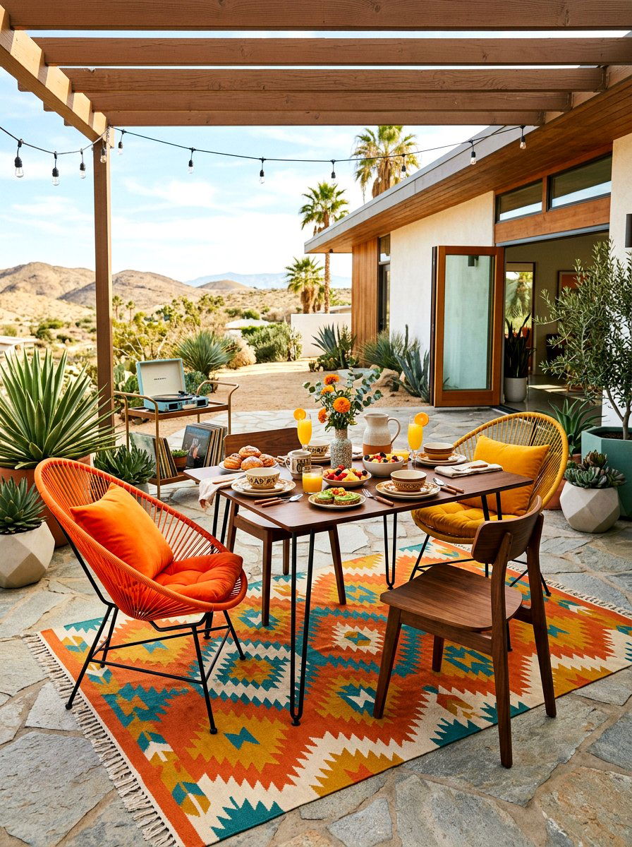 Mid Century Patio Brunch - 30 brunch patio setup ideas