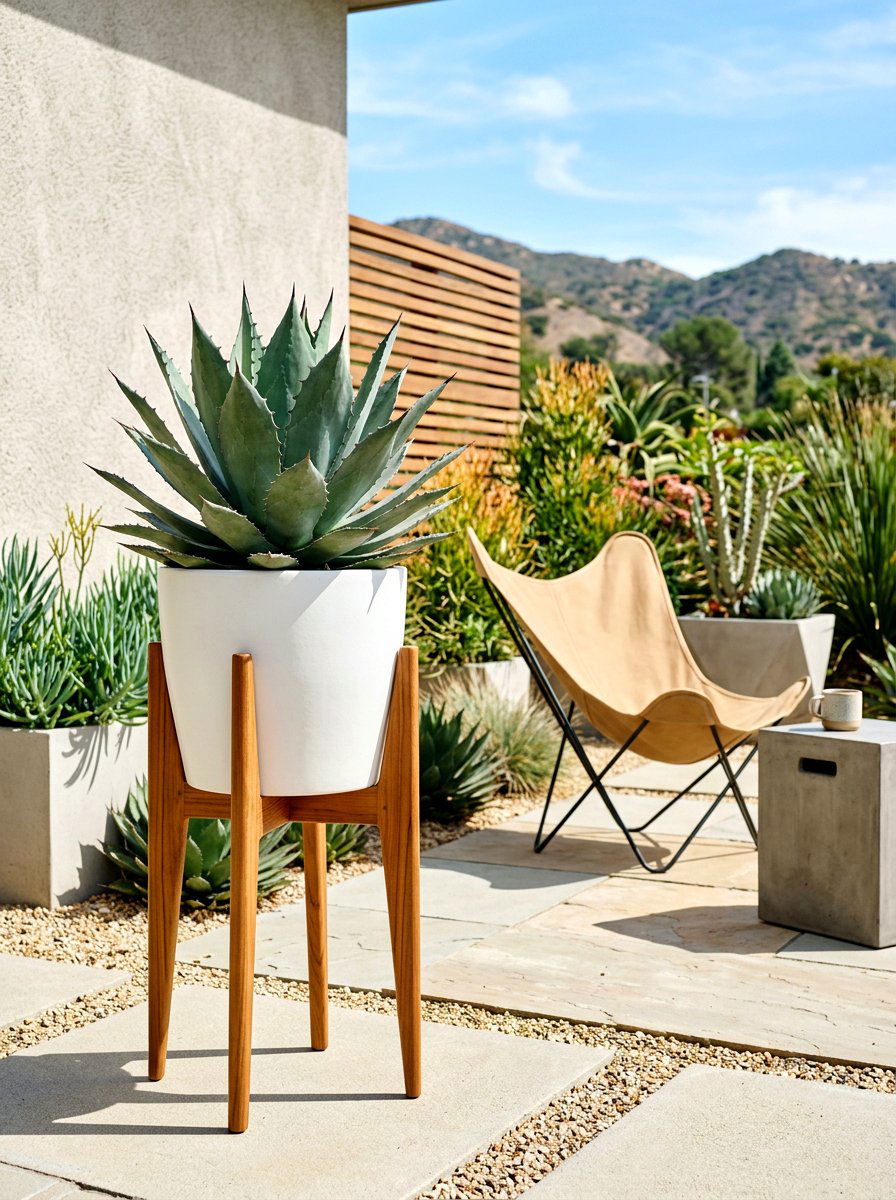 Mid Century Plant Stand - 30 backyard planter ideas