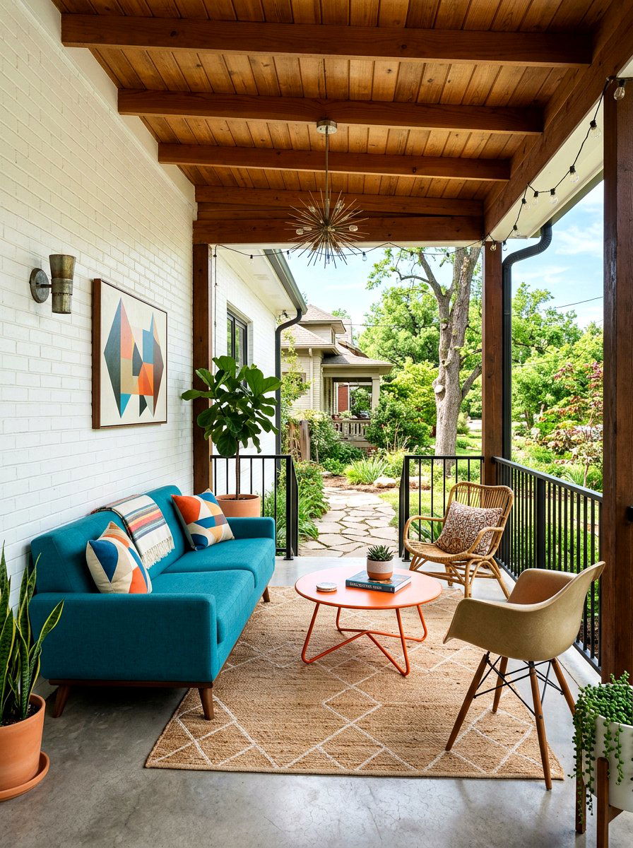 Mid Century Porch - 30 porch gathering ideas