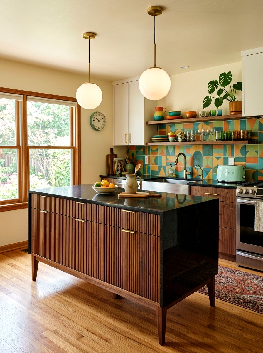 Mid Century Reeded Kitchen Island - 30 reeded kitchen island ideas
