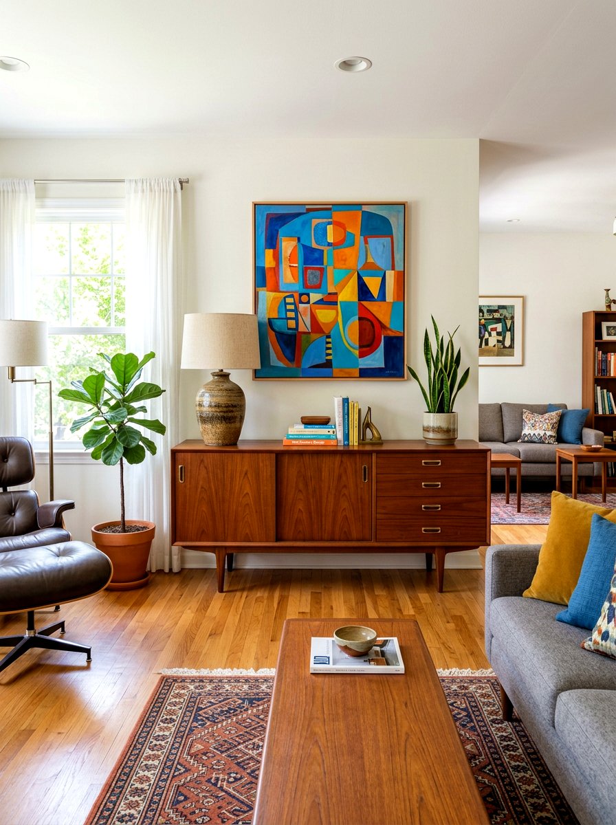 Mid Century Sideboard - 30 thrifted decor styling ideas
