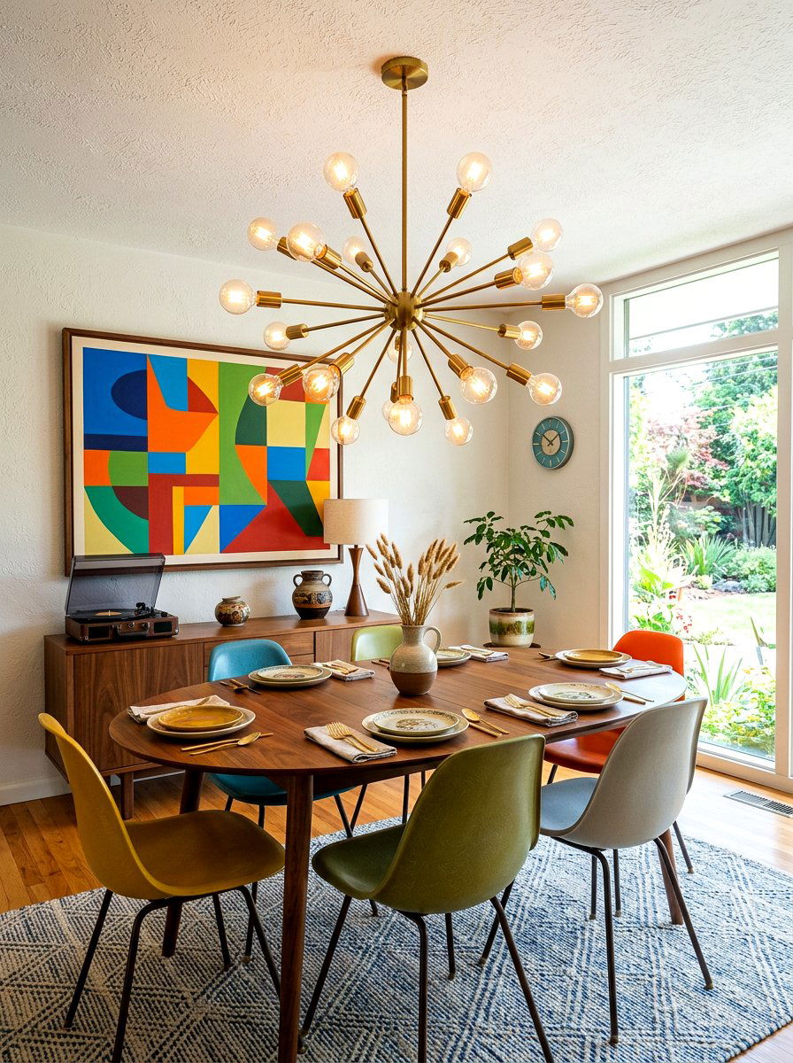 Mid Century Sputnik Chandelier - 30 dining room chandelier ideas