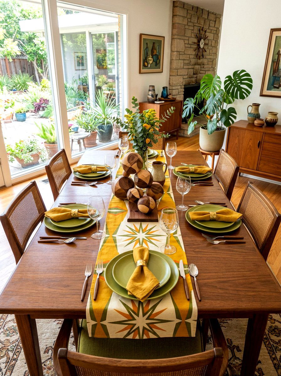 Mid Century Table Setting - 30 layered table setting ideas