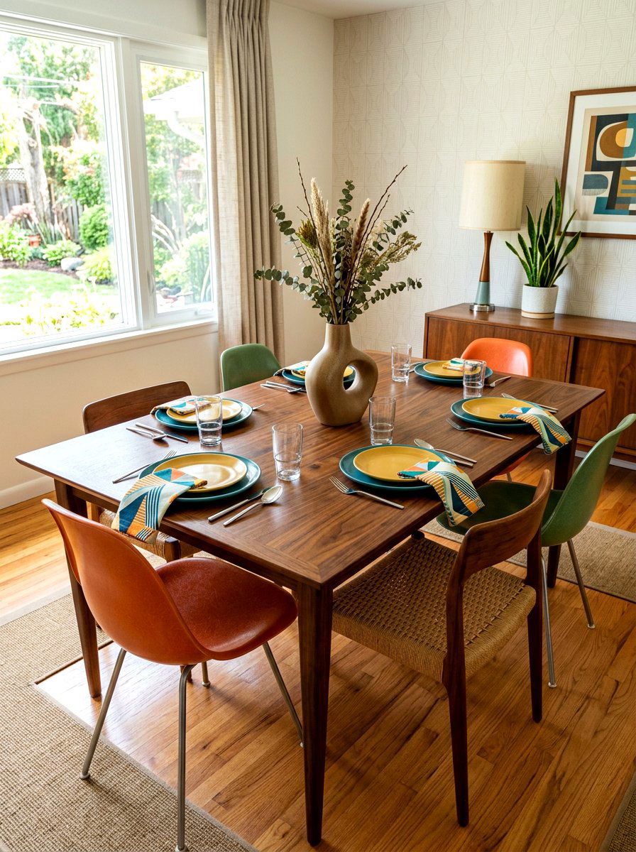 Mid Century Table - 30 collected tablescape ideas aesthetic